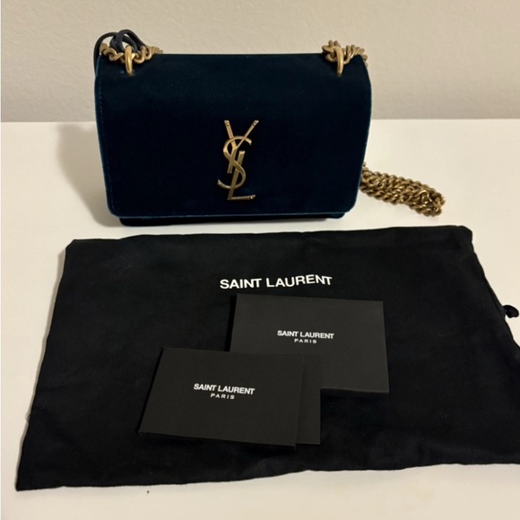 Saint Laurent Velvet Crossbody Bag - Picture 1 of 14